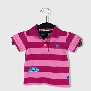 Vintage 1999 Blues Clues Striped Polo Shirt Toddler 2T Pink Embroidered Preppy
